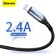 КАБЕЛЬ USB - LIGHTNING 1М BASEUS HORIZONTAL DATA CABLE 2.4A (CALSP-B01)